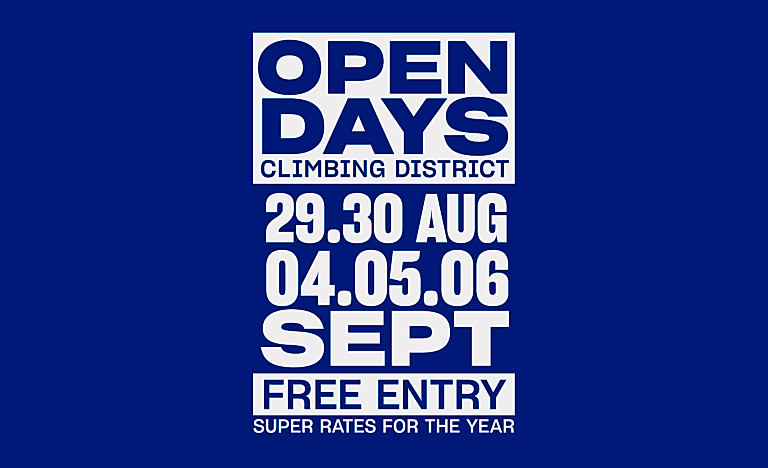 Climbing District London Open Days | August 29–30 and September 4–6, 2026.